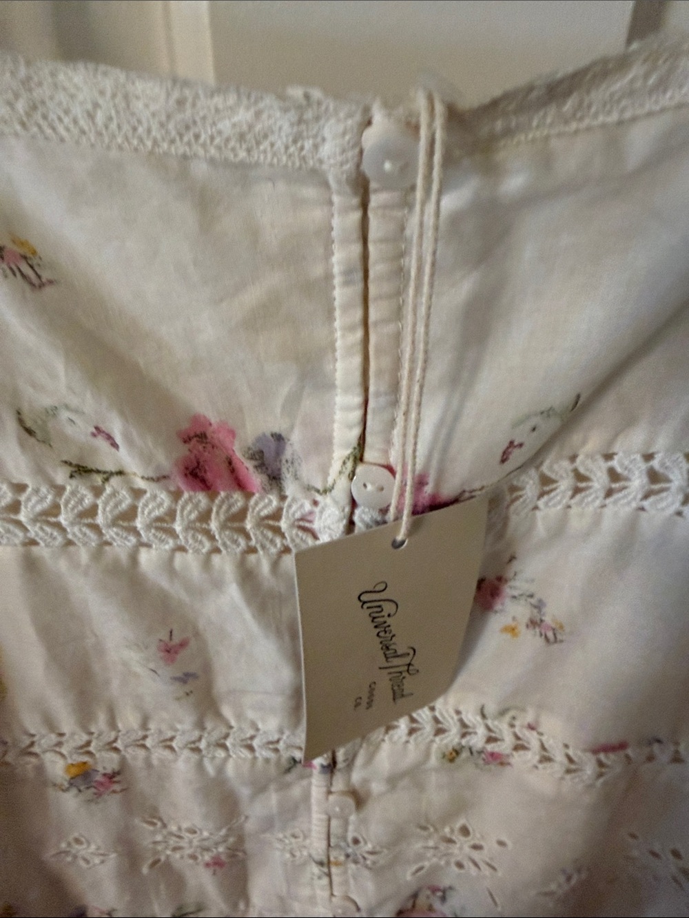 Universal Thread Cream Boho Dainty Floral Tiered Maxi Dress Cottagecore Size XXL - Picture 3 of 7